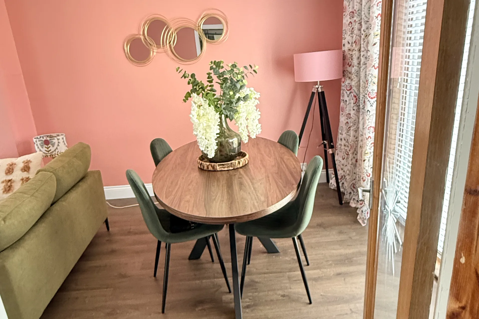 Living room with painted wall panelling finished by LJAY’s decorators